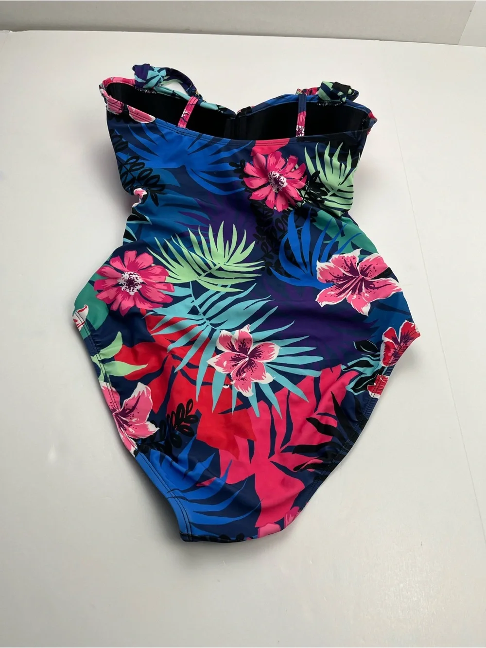 Bleu Rod Beattie Tropical Floral One-Piece Swimsuit Pink Blue Underwire Women 10